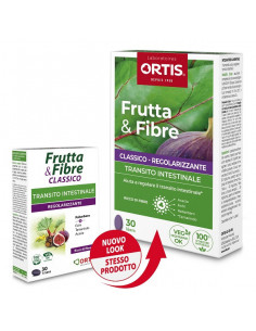 ORTIS FRUTTA & FIBRE CLASSICO TRANSITO INTESTINALE REGOLARIZZANTE 30 COMPRESSE - Clubfarma