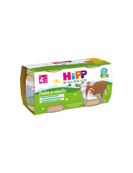 HIPP BIO OMOGENEIZZATO VITELLO E POLLO 2VASETTIX80G - Clubfarma