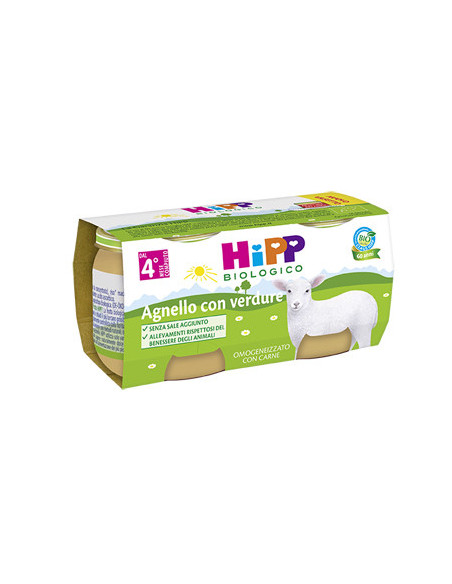 HIPP BIO OMOGENEIZZATO AGNELLO CON VERDURE 2VASETTIX80G - Clubfarma