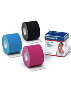 Leukotape k 5x500cm media rosa