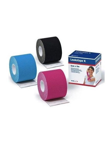 Leukotape k 5x500cm media rosa