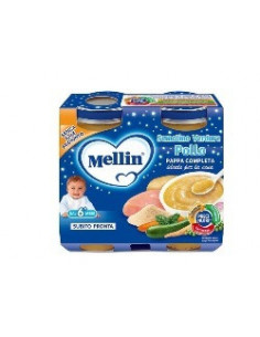 Mellin cena pollo/verd 2x200g