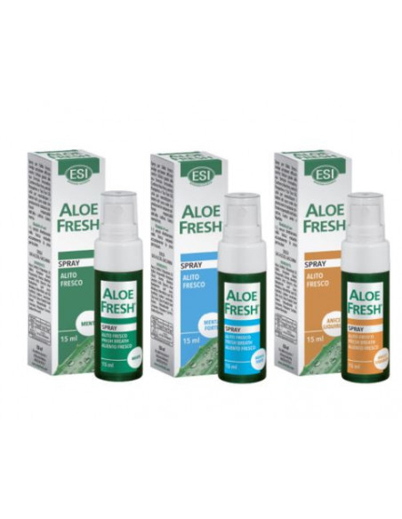 Esi Aloe Fresh spray per alito fresco menta forte, menta e anice-liquirizia 15ml