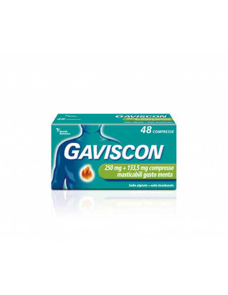 Gaviscon compresse per il bruciore di stomaco occasionale menta 48 cpr