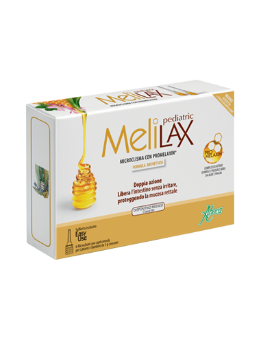 Melilax pediatric con Promelaxin per liberare l'intestino senza irritare 6 microclismi