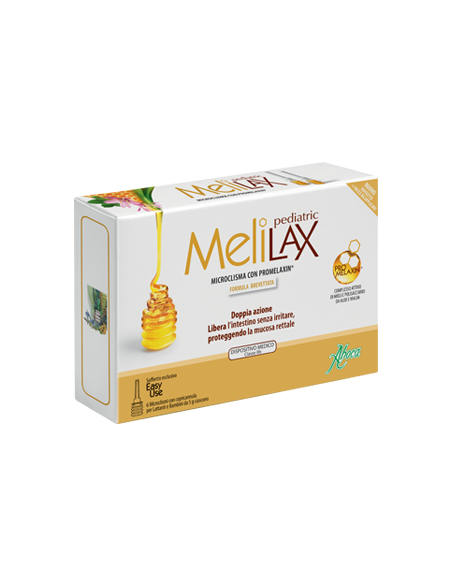 Melilax pediatric con Promelaxin per liberare l'intestino senza irritare 6 microclismi