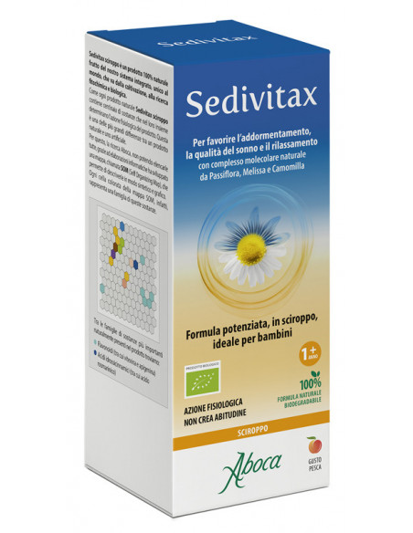 Sedivitax sciroppo per favorire l'addormentamento e la qualità del sonno 220g