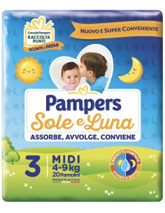 Pampers sole&luna midi 20pz