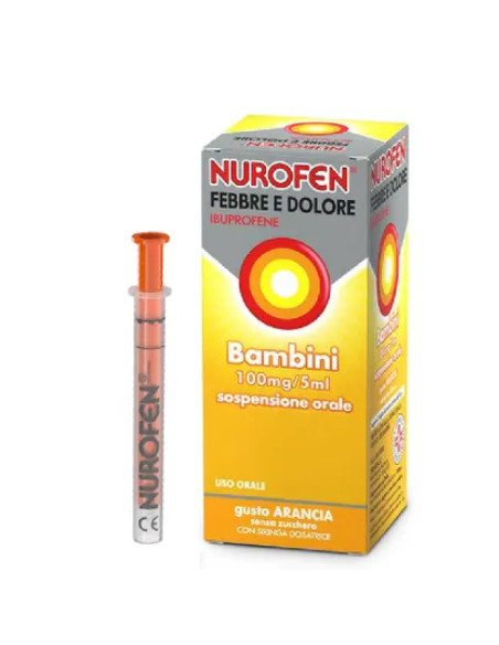 Nurofen Febbre e Dolore ibuprofene sciroppo 3+ mesi arancia 100mg/5ml 150ml