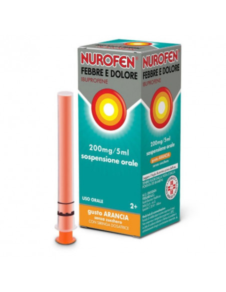 Nurofen Febbre e Dolore ibuprofene sciroppo 2+ anni arancia 200mg/5ml 100ml