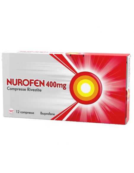 Nurofen ibuprofene contro mal di testa e dolori forti 12 cpr rivestite 400mg