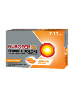 Nurofenkid Febbre e Dolore 7 a 12 anni gusto arancia 24 cps molli 100mg