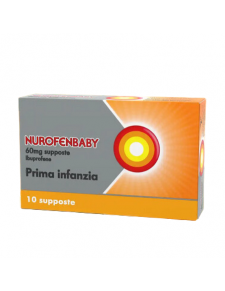 Nurofenbaby ibuprofene prima infanzia dai 3 mesi ai 2 anni 10 supp 60mg