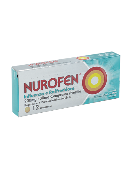 Nurofen Influenza e Raffreddore ibuprofene 12+ anni 200mg + 30mg 12 cpr