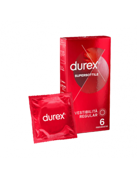 Durex Supersottile profilattici vestibilità regular 6 pezzi