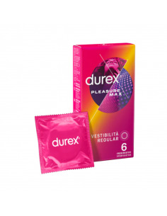 Durex Pleasure Max profilattici con nervature extra stimolanti 6 pezzi