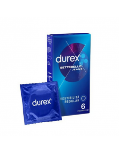 Durex Settebello Jeans profilattici facili da indossare ed extra lubrificati 12 pezzi