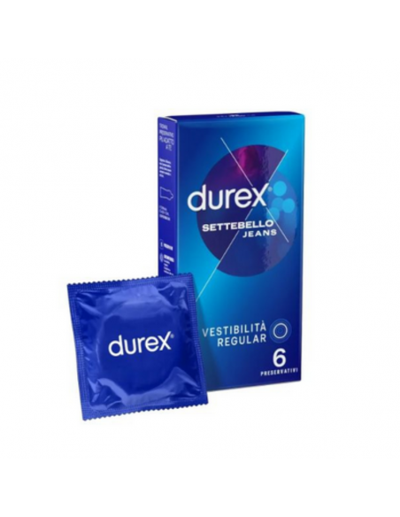 Durex Settebello Jeans profilattici facili da indossare ed extra lubrificati 12 pezzi