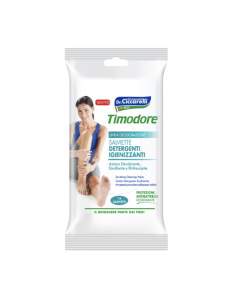 Timodore Salviette detergenti igienizzanti ad azione deodorante 15 salviette