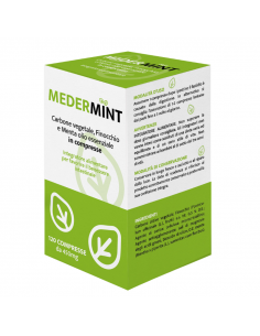 Medermint carbone vegetale per il benessere intestinale e per il meteorismo 120 compresse 450mg