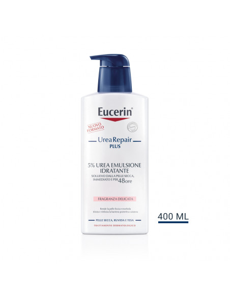 Eucerin UreaRepair Plus 5% urea emulsione idratante per pelle secca, tesa e ruvida fragranza delicata 400ml