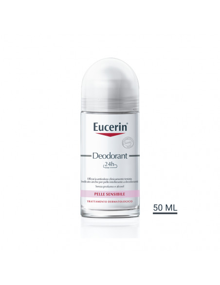 Eucerin Deodorant 24h roll-on per pelli sensibili senza profumo e senza alcool 50ml