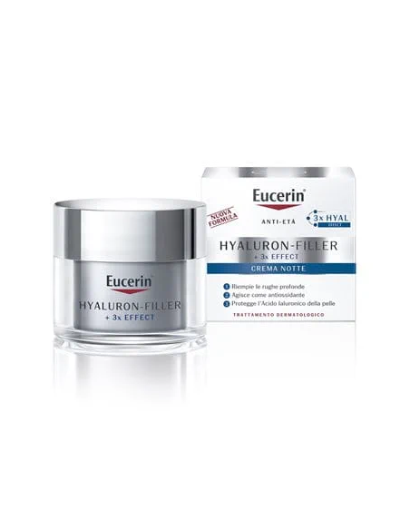 Eucerin Hyaluron-Filler +3x Effect crema viso notte anti-età per tutti i tipi di pelle 50ml