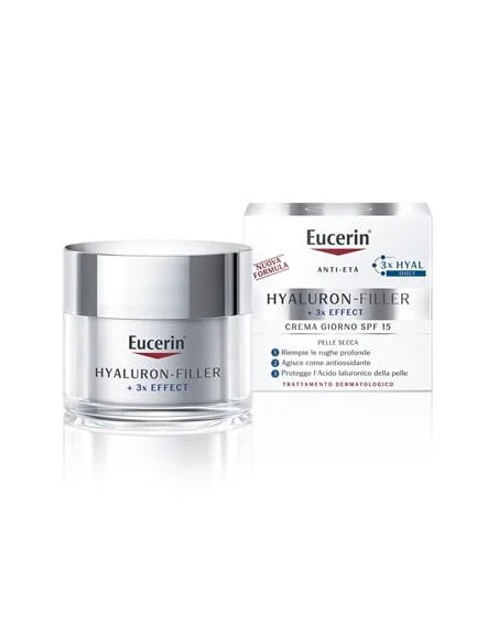 Eucerin Hyaluron-Filler +3x Effect crema viso giorno SPF15 anti-età per pelle secca 50ml