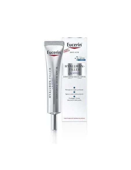 Eucerin Hyaluron-Filler +3x Effect contorno occhi SPF15 per tutti i tipi di pelle 50ml