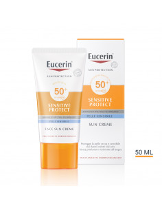 Eucerin Sun Protection Sensitive Protect crema viso solare per pelle sensibile SPF50+ 50ml