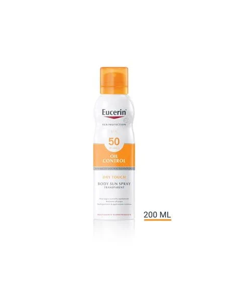 Eucerin Sun Protection Oil Control spray corpo solare secco e trasparente SPF50+ 200ml