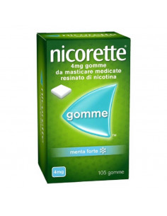 Nicorette 4mg gusto menta per aiutare a smettere di fumare 105 gomme masticabili