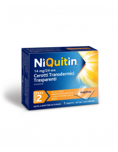 Niquitin cerotti 24 ore 2° fase per aiutare a smettere di fumare 14mg 7 cerotti transdermici