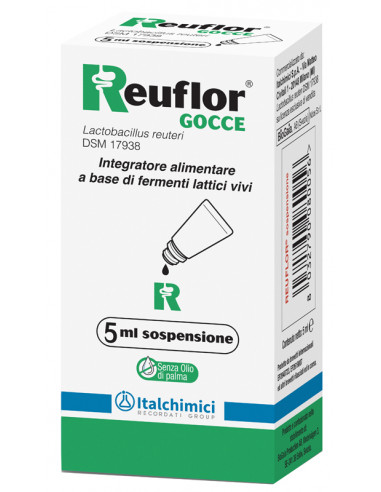 Reuflor gocce fermenti lattici vivi per l'equilibrio della flora intestinale 5ml