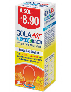 Gola Act Spray Forte ad azione emolliente e lenitiva contro il mal di gola 20 ml