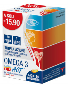 Omega 3 Act per la funzione cardiaca, visiva e cerebrale 60 perle