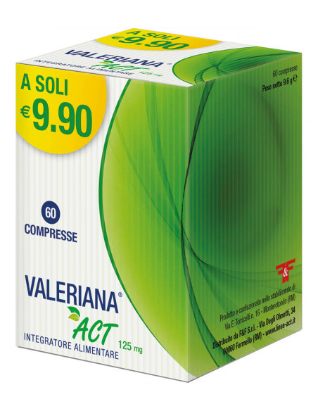 Valeriana Act 125 mg per il rilassamento in caso di stress 60 compresse