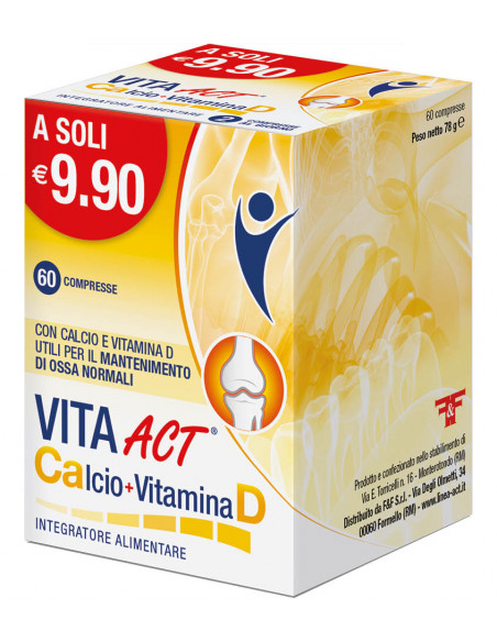 Vita Act Calcio + Vitamina D per ossa e denti forti 60 compresse