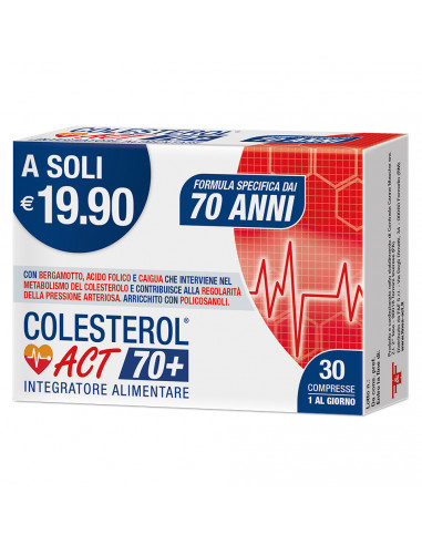 Colesterol Act 70+ per il mantenimento del colesterolo e della pressione arteriosa 30 compresse