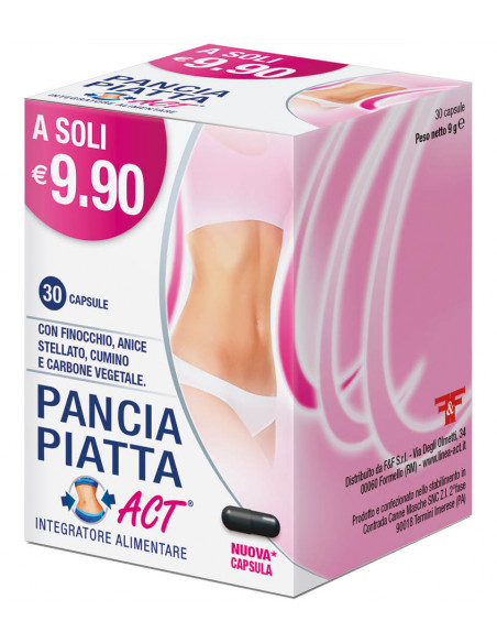 Pancia Piatta Act contro il gonfiore addominale e il gas intestinale 30 capsule