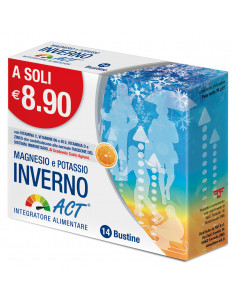 Magnesio e Potassio Inverno Act per ridurre stanchezza e affaticamento 14 bustine