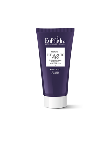 Euphidra Restore+ Esfoliante zucchero e glicerina vegetale rinfrescante e illuminante 75ml