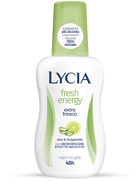 Lycia Fresh Energy vapo no gas deodorante 48h Aloe e Bergamotto 75ml