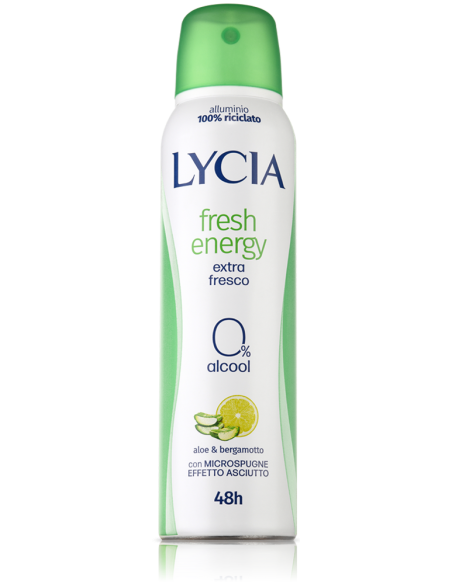 Lycia Fresh Energy spray deodorante 48h Aloe e Bergamotto 150ml