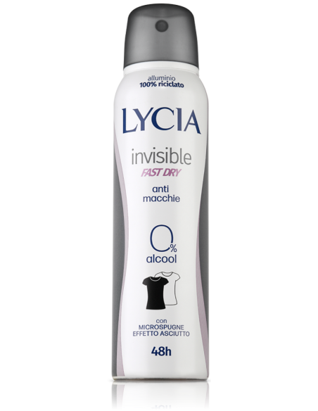 Lycia Invisible Fast Dry spray deodorante 48h anti macchie 150ml