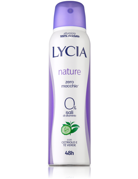 Lycia Nature spray 48h zero macchie Cetriolo e Tè verde 150ml