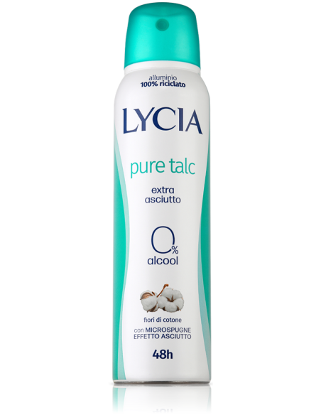 Lycia Pure Talc spray 48h extra asciutto Talco e Fiori di cotone 150ml