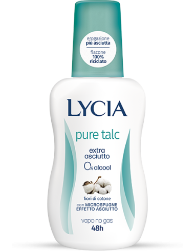 Lycia Pure Talc vapo no gas 48h extra asciutto Talco e Fiori di cotone 75ml