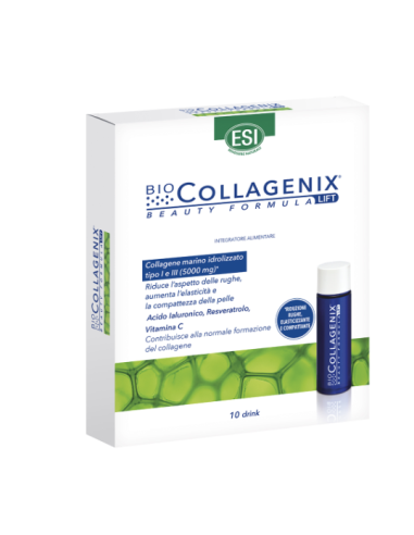 Esi Biocollagenix collagene marino, acido ialuronico e vitamina C per ridurre le rughe e compattare la pelle 10 drink