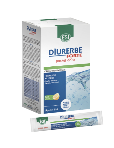 Esi Diurerbe Forte pocket drink al limone diuretico e drenante 24 stick